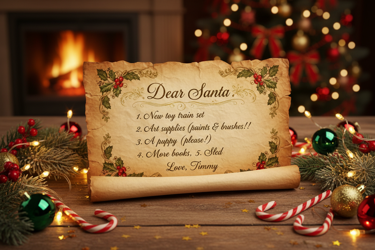 CHRISTMAS LIST TO SANTA