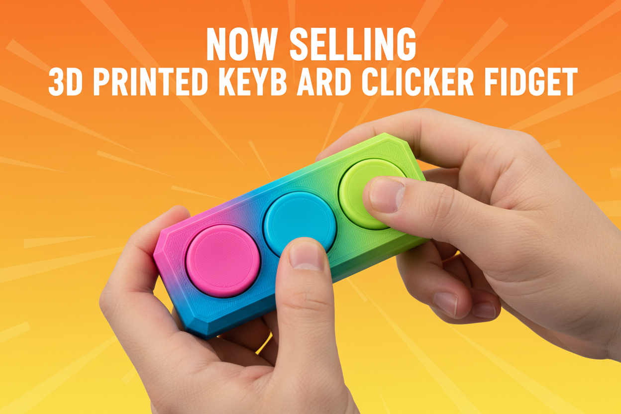 NOW SELLING 3D PRINTED KEY BOAD CLICKER FIDGET